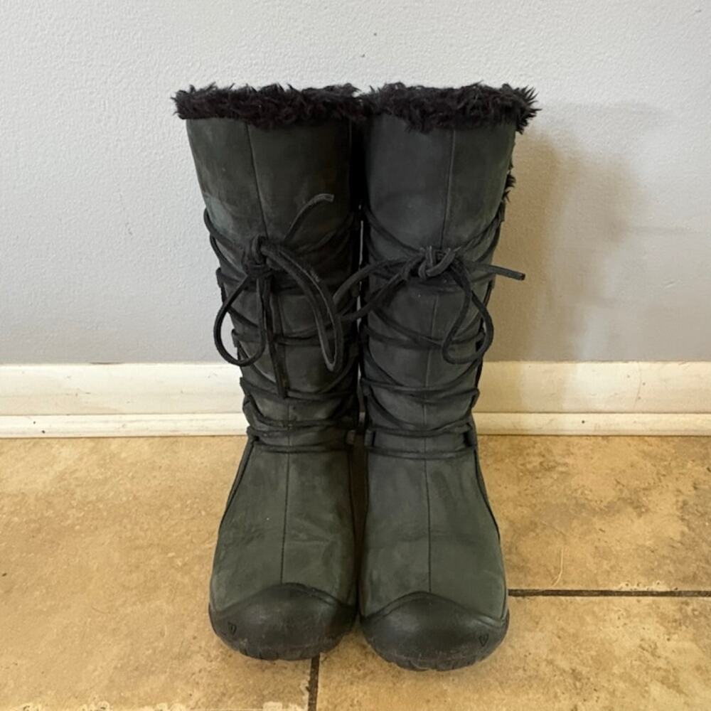 Keen Brighton Tall Winter Boots Womens 7 Gray Waterproof Fur Lined Snow Boots - Picture 4 of 9